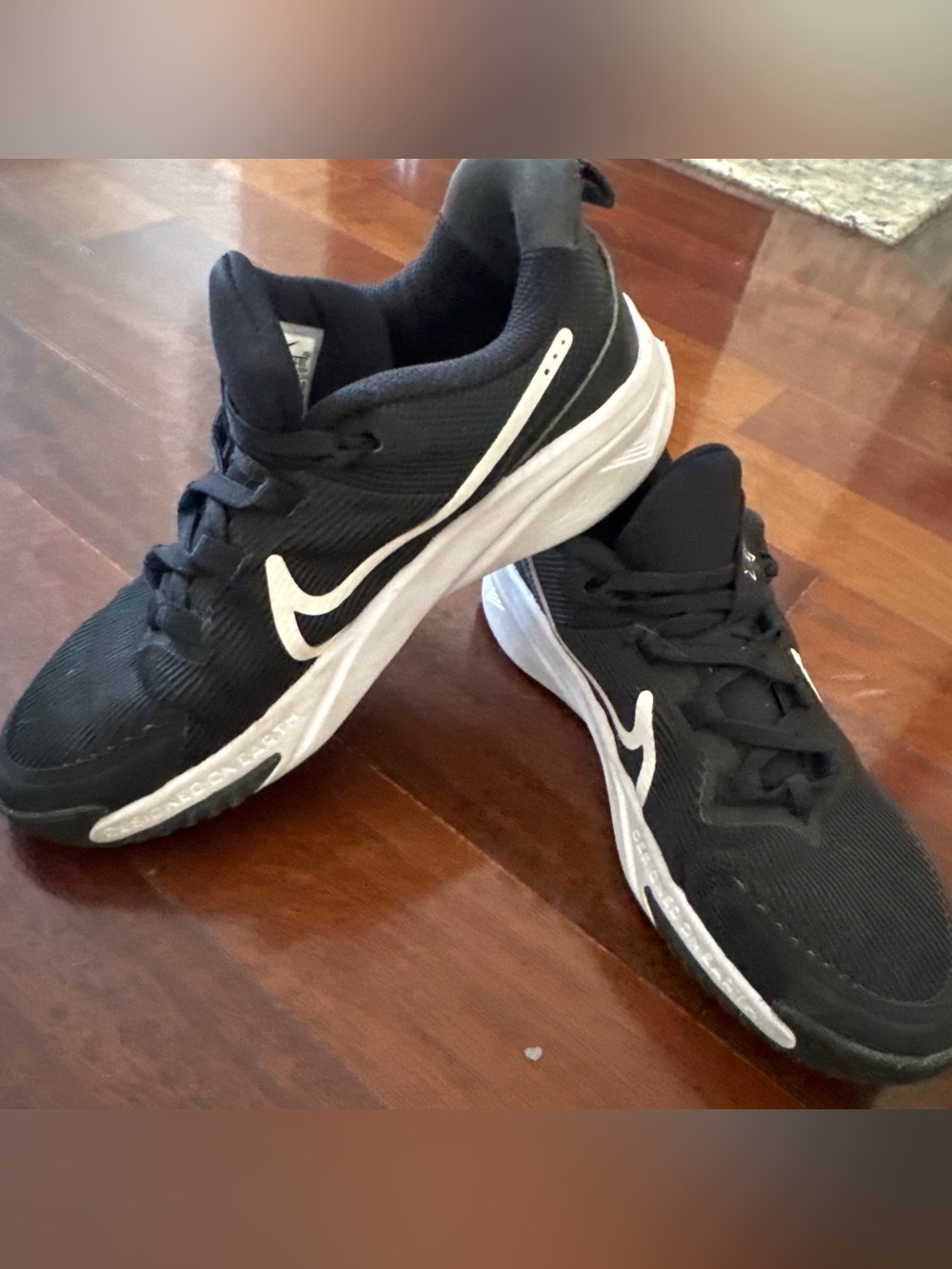 Nike Black and White Kids' Sneaker - Slip ons